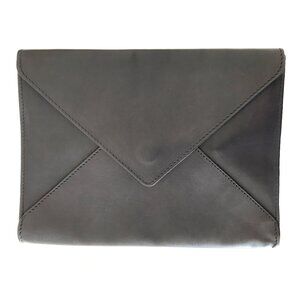 Ann Demeulemeester Black Leather Envelope Clutch Oversized Wallet
